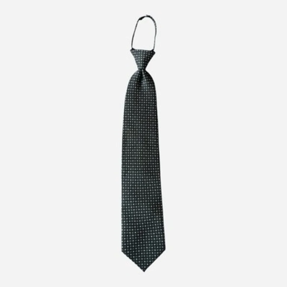 Bocara Silk Geometric Square Pattern Handmade Zipped Necktie 3.75